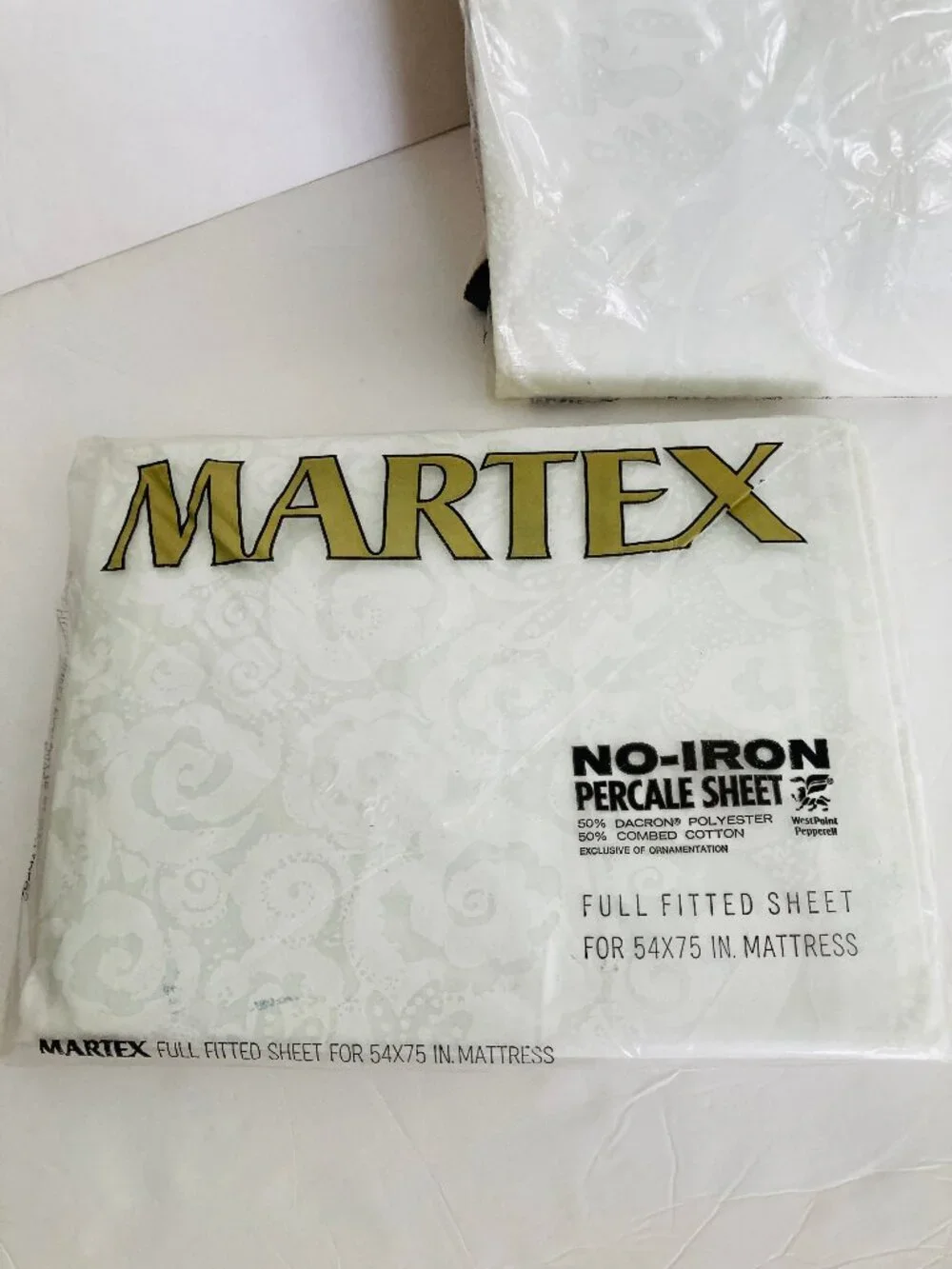 Martex Vintage Set of White Full Size Sheets New In Package